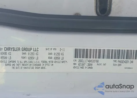 2011 Dodge Charger Police from USA, damaged, VIN 2B3CL1CT4BH539768